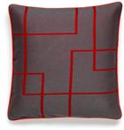 Jacquard cushion in red/grey
